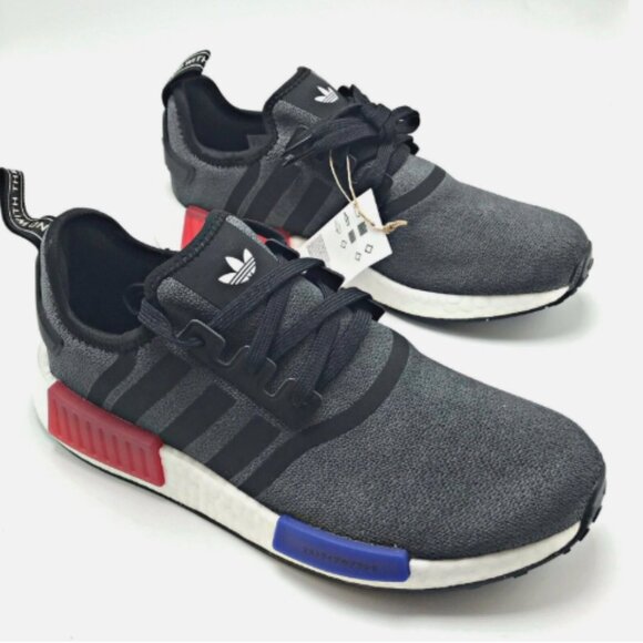 Adidas Originals NMD R1 Core Black Blue Red Mens Running Sneakers - Picture 8 of 8
